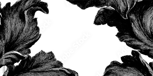 Elegant engraved floral baroque pattern design for decorative art and interiors
