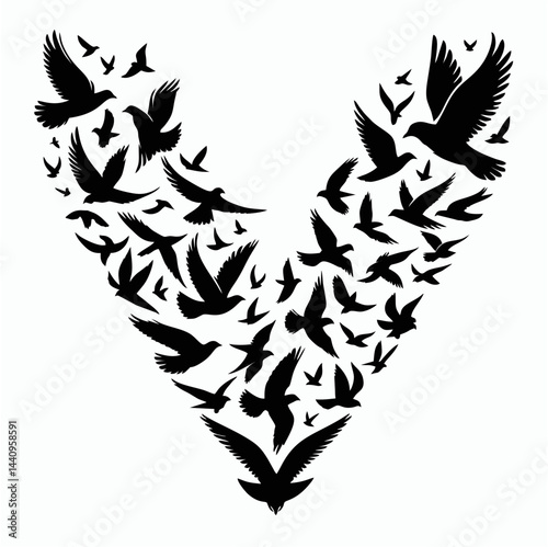 A vector flying birds.