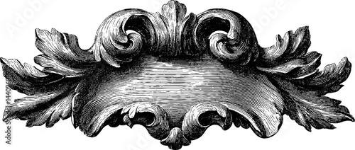 Elegant baroque cartouche crest design for vintage decor and artistic projects