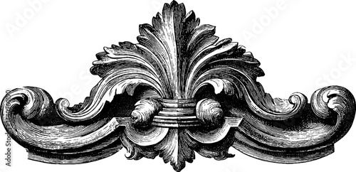 Elegant baroque cartouche crest design for vintage decor and art projects