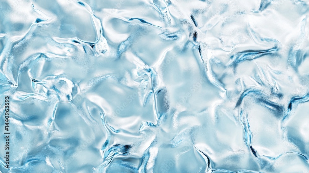 Obraz premium Light blue translucent glass abstract texture. Clean clear blur empty background.