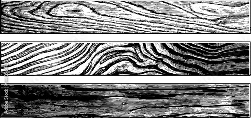 Intricate engraved patterns of wood grain and marble textures for design and prints