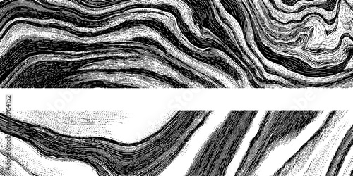 Intricate engraved patterns of wood grain and marble textures for design and decoration