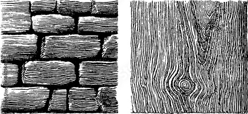 Engraved brick and wood patterns for design projects