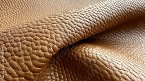 Obraz na płótnie Close-up of textured brown leather surface with natural grain detail w salonie