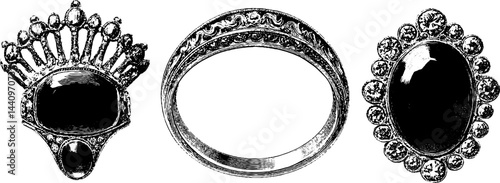 Ornamental ring collection: vintage engraved designs for jewelry art