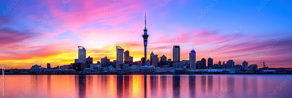 Fototapeta premium cinematic auckland downtown skyline 