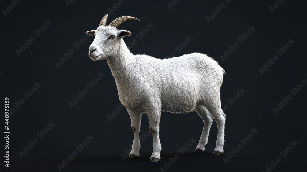 Fototapeta premium goat on a black background