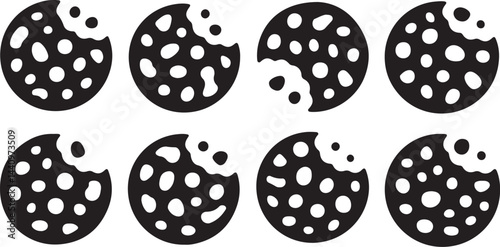 Cookie Silhouettes with Bite Marks and Holes