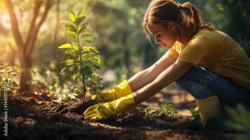Volunteers engage in community service by planting trees, expanding forests and enhancing the environment for the betterment of both community and planet.