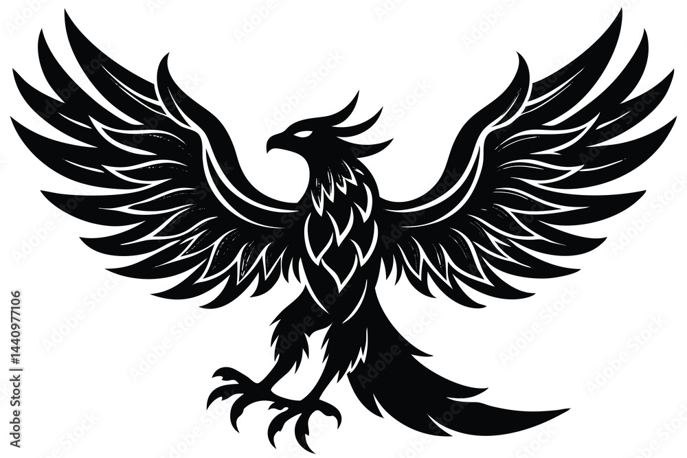 phoenix bird silhouette vector illustration phoenix bird silhouette vector illustration