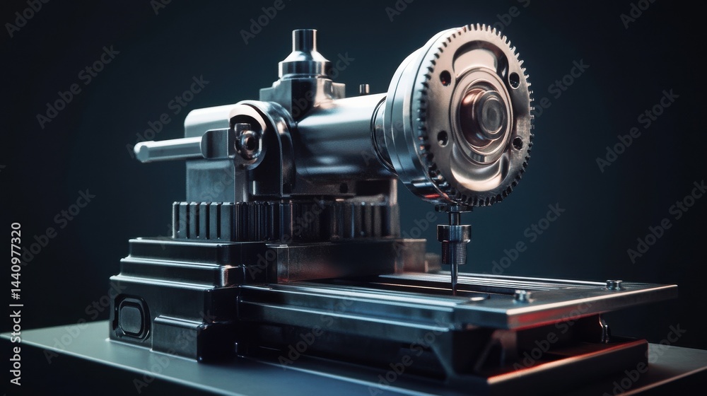 Fototapeta premium Milling machine, metal machining, aluminum and steel.