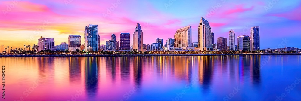 Obraz premium manga san diego downtown skyline