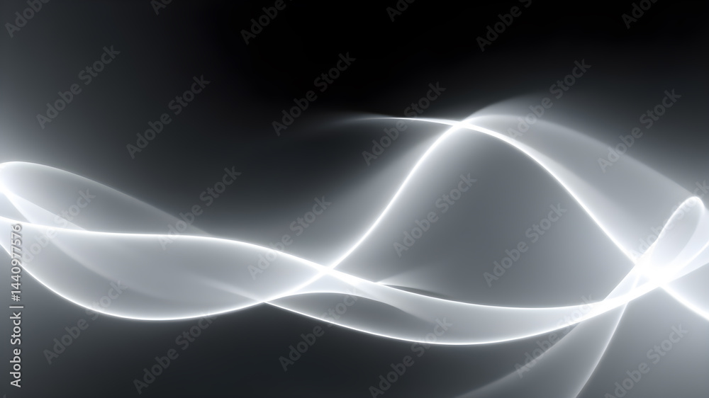 Obraz premium Abstract background of white neon lines. Generative AI