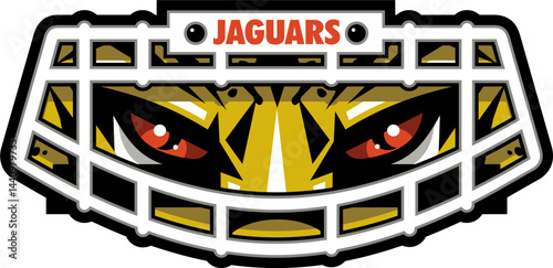 jaguar mascot wearing football face mask for school, college or league sports