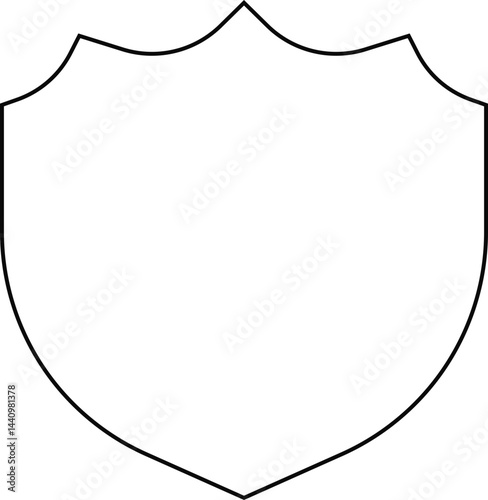 Shield with a platinum-inspired thin-line structure forming a traditional knight’s badge.