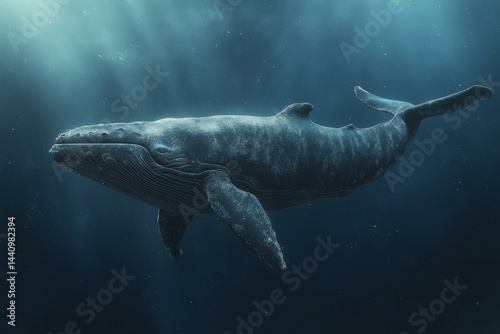 whale archetype underwater. symbol of depth and ancient wisdom