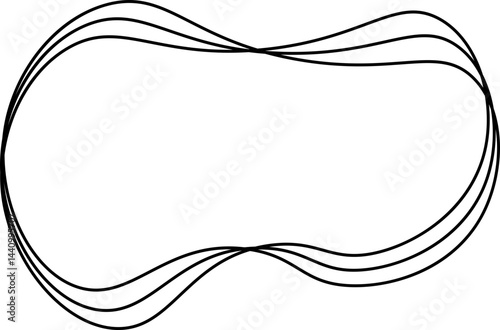 Abstract organic shape with fluid, wavy contours, inspired by amoeba forms, with dynamic curvatures and a freeform, flowing design.