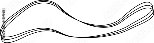 Abstract organic shape with fluid, wavy contours, forming a playful, humorous figure outlined with dynamic, curving lines.