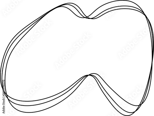 Abstract organic shape with fluid, wavy contours, combining simple fluid lines with a minimalist design and dynamic flow.