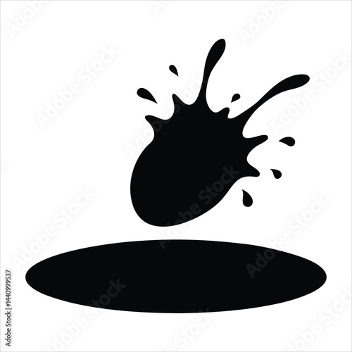 Splash Made by a Stone Skipping Across Water Silhouette
