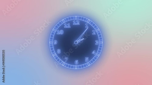 Wallpaper Mural Neon Countdown with Analog Clock Animation Torontodigital.ca