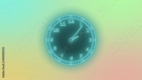 Wallpaper Mural Neon Countdown with Analog Clock Animation Torontodigital.ca