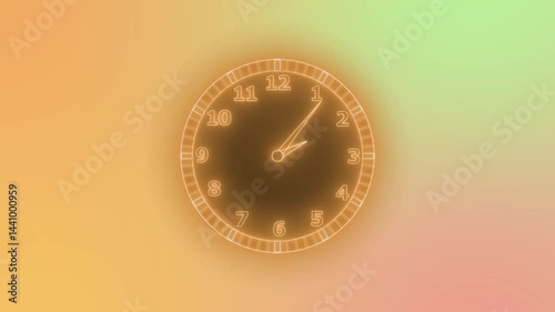 Wallpaper Mural Neon Countdown with Analog Clock Animation Torontodigital.ca