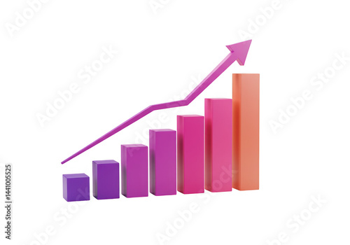 Free Download Ascending bar graph with arrow indicating growth on transparent background - GFXLoad