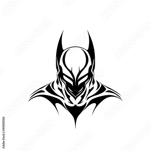 Mysterious Dark Figure in Silhouette Abstract Batman-esque Artwork