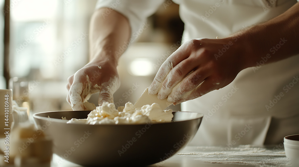 Person Kneading Dough in a Bowl Person Kneading Dough in a Bowl