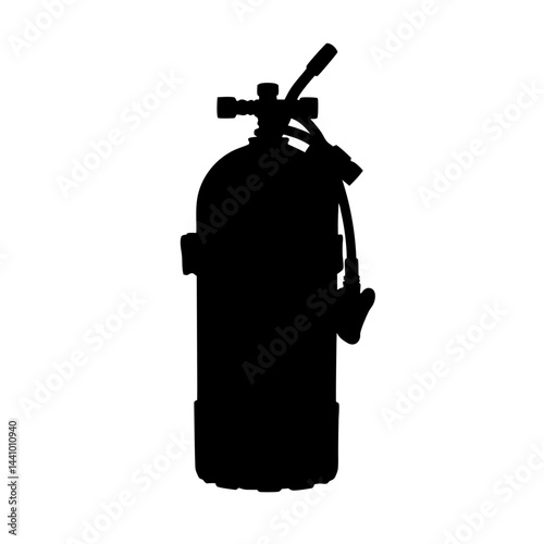  aqualung silhouette on white background  