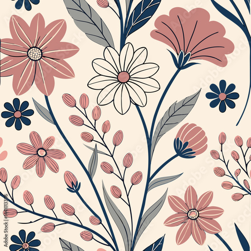 seamless pattern with flowers