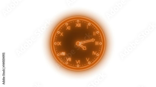 Wallpaper Mural Glowing Neon Clock with Roman Numerals Animation, Neon Glowing Clock Animation Torontodigital.ca