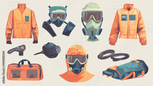Personal protective equipment set  illustration  - 