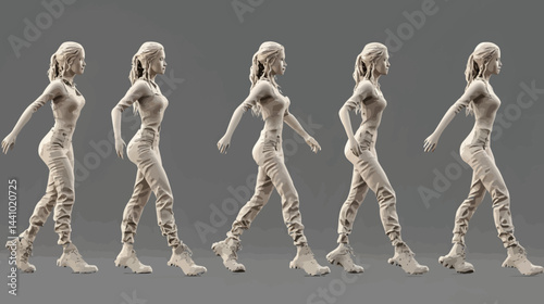 Woman Animation Kit: Poses for body, arm, and leg movements for character creation  - 
