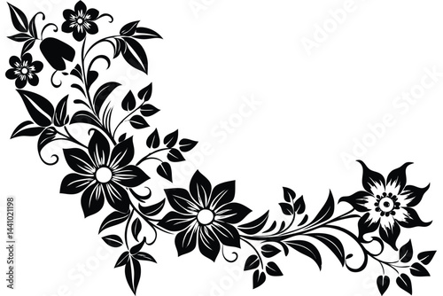 sketchy Sakura silhouette vector illustration