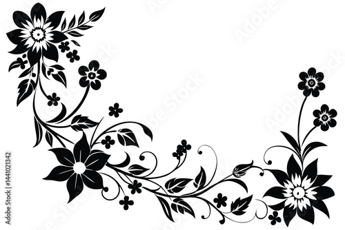 sketchy Sakura silhouette vector illustration