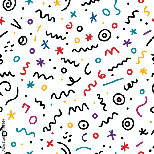 Abstract Colorful Doodle Pattern