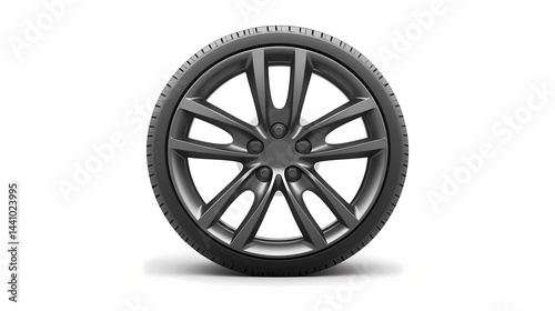 Soul service trinidad active long aircraft gray car wheel rim isolated on a white background. Soul Alloy. Illustration