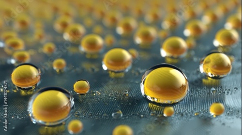 Obraz na płótnie Spin-coating process demonstrating uniform perovskite droplet distribution on substrate surface w salonie