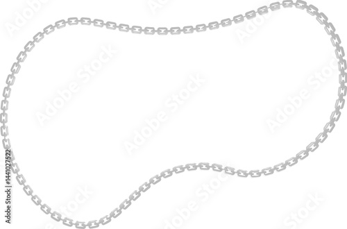 Vector illustration of an amoeba-like abstract shape outlined by a curved metal chain.