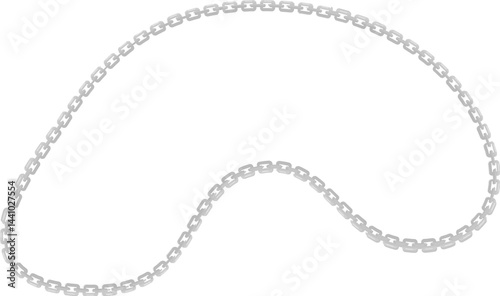 Vector illustration of an arc-shaped abstract soft blob enclosed by a curved metal chain.
