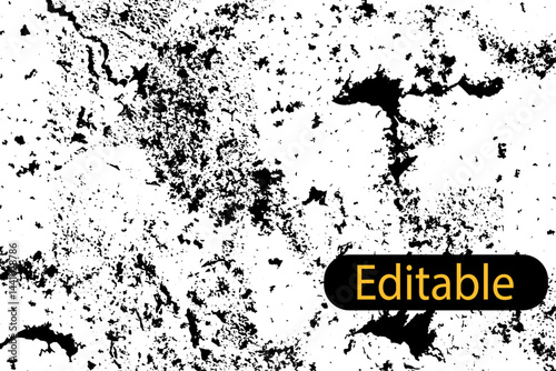 Grunge rough noisy texture background. Editable distressed dirty urban aged. Paint texture with spray effect and drop ink splashes. Texture in style of stone, concrete or paint stucco