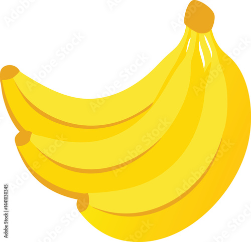 Fresh Banana Icon with Partially Peeled Skin Illustration