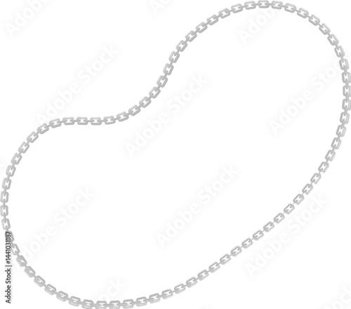 Vector illustration of a natural abstract design with a flowing metal chain forming its outline.