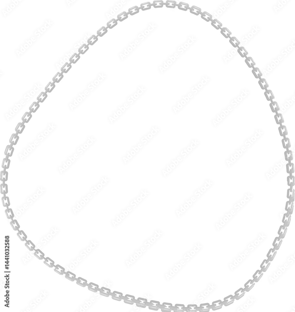Undulating abstract shape with a metallic chain accentuating its waves. Undulating abstract shape with a metallic chain accentuating its waves.