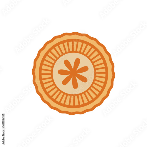Maamoul  middle east traditional cookie with date. Vector illustration