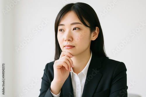 思索的な表情の若手ビジネスウーマン photo