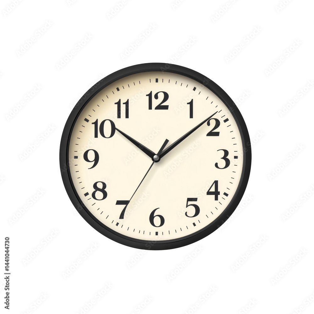 Modern Black and Cream Wall Clock Showing the Time of 255 Modern Black and Cream Wall Clock Showing the Time of 255